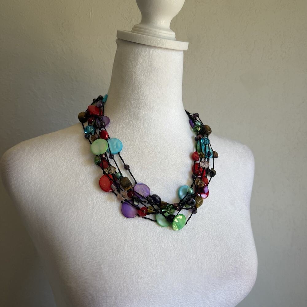 Premier Designs "Spectrum" Vintage Multi-Strand Statement Necklace Vibrant